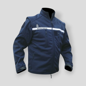 Chaqueta Softshell Gendarmería 3 capas Azul Marino mangas desmontables - Patrol Equipement