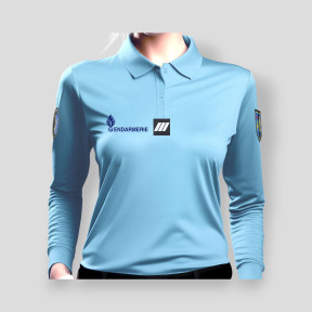 Polo bleu manches longues Gendarmerie Femme -Patrol Equipement