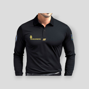 Gendarmerie Mobile Cooldry Poloshirt + Klettverschluss Schwarz - Patrol Equipement