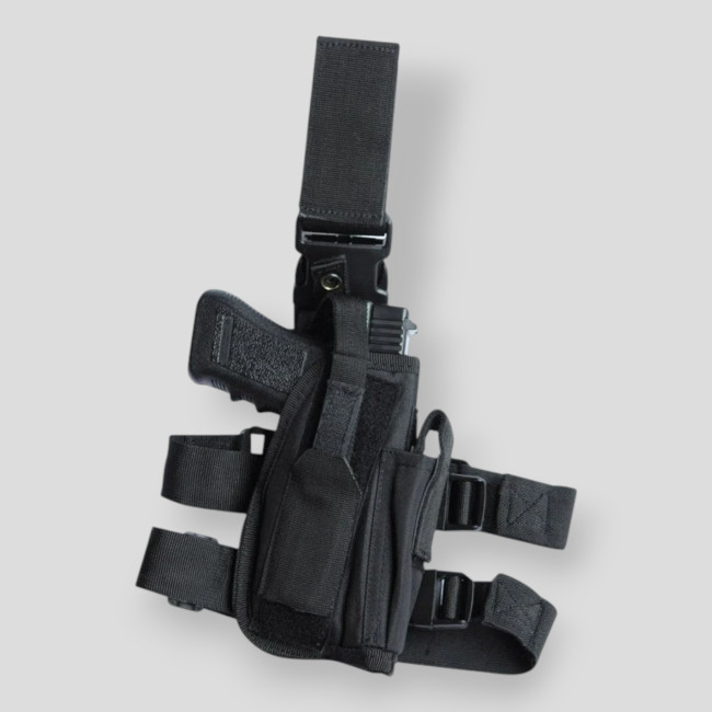 Tactical Thigh Holster - Black - Kombat Tactical