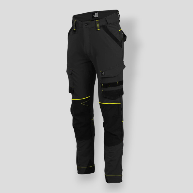 Arbeitshose SACHA - Schwarz/Gelb - Nine Worths by North Ways