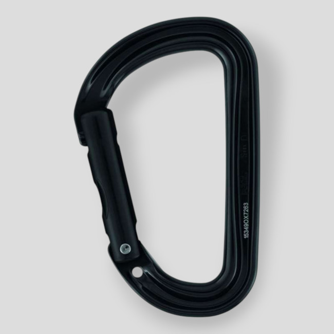 Asymmetrische ultralight karabijnhaak Sm'D zonder vergrendelsysteem - Zwart - Petzl
