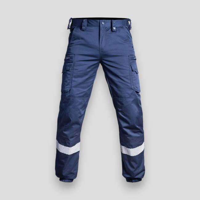 Pantaloni con banda HV e fondo elasticizzato Sécu-One - Blu Navy - A10 Equipment