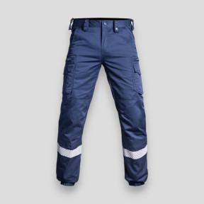 Pantalón con banda de alta visibilidad y parte inferior elástica Sécu-One - Azul Marino - A10 Equipment