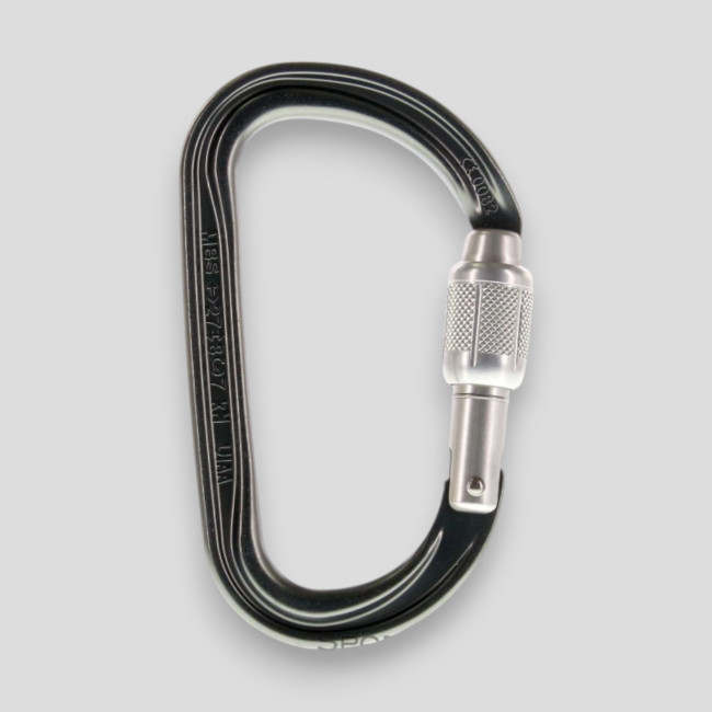 Leichter asymmetrischer Karabiner Am'D mit Screw-Lock® Verriegelung - Schwarz - Petzl