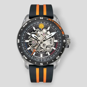 Relógio ATHOS 5 com bracelete de silicone preto/laranja - Patrulha de França