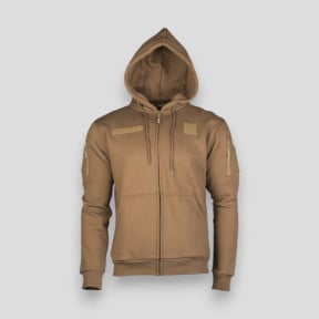Sweat-shirt tactique avec capuchon et zip dark coyote - Miltec