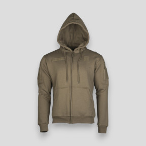 Tactische hoodie met capuchon en rits ranger green - Miltec