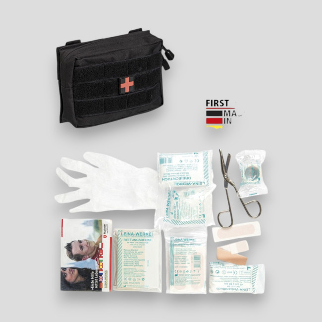 Kit de primeiros socorros Leina Pro. de 25 peças preto - Miltec