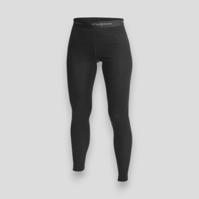Calças Interiores Longas de Mulher LITE Pretas - Woolpower