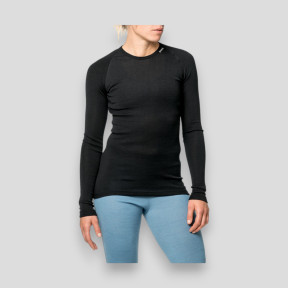 T-shirt lange mouwen Crewneck LITE zwart - Woolpower