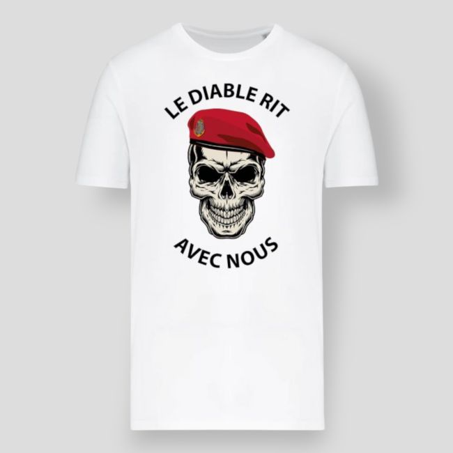 T-shirt 190g DE DUIVEL LACHT Kleur Wit - Summit Lifestyle