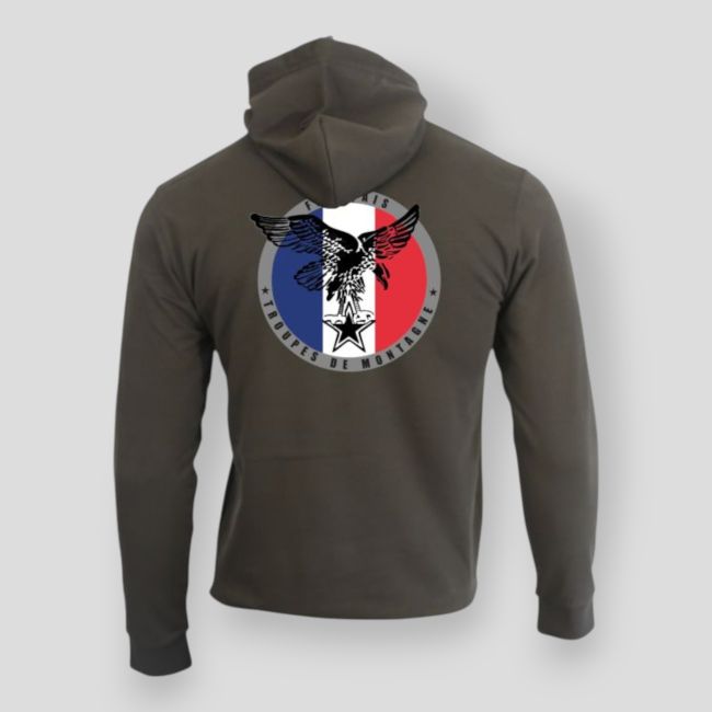 Sweat-shirt Toupes de Montagne France Kaki - Summit Lifestyle