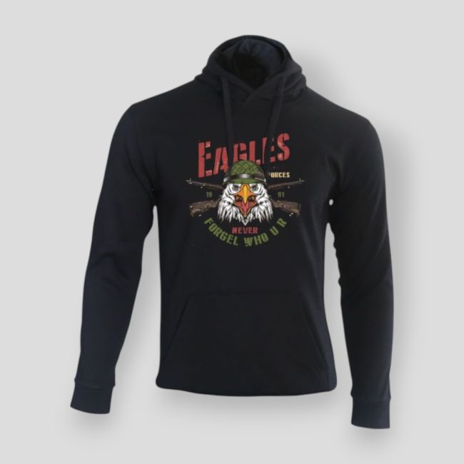 Sweat-shirt Eagle never forget Noir - Summit Outdoor Lifestyle