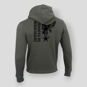 Sweatshirt 350g Troupes de montagne Design Organic Kaki - Summit Outdoor Lifestyle