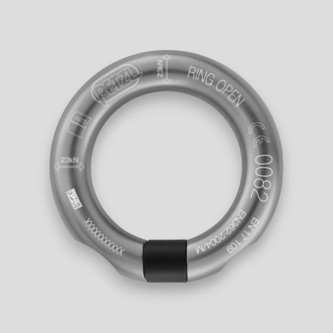Anneau ouvrable multidirectionnel Ring Open - Gris Anthracite - Petzl
