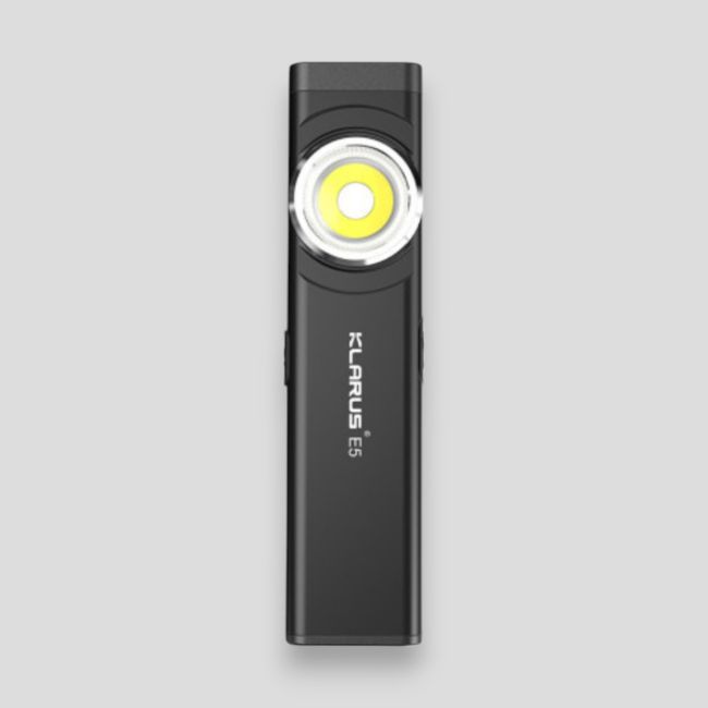 Lampe rechargeable à double source de lumière E5 (600 lumens) - Noir - Klarus
