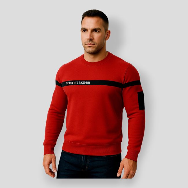 SWEAT SHIRT ROUGE SECURITE INCENDIE - Patrol Equipement