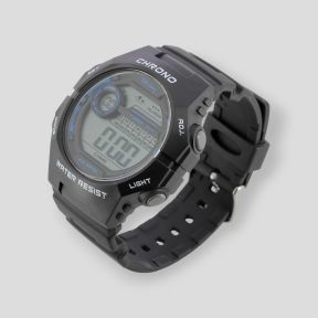 Digitaal horloge met plastic armband - Zwart - Tekday