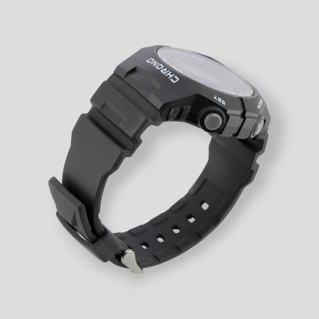 Reloj digital con correa de plástico - Negro - Tekday