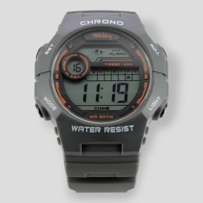 Montre digitale avec bracelet plastique - Gris Moyen - Tekday