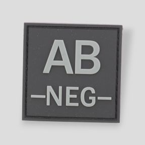 Écusson PVC sur velcro groupe sanguin AB- - Noir - DMB