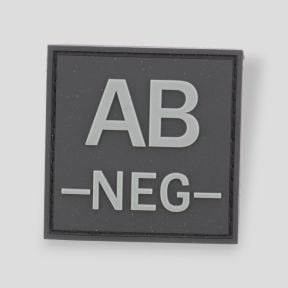Écusson PVC sur velcro groupe sanguin AB- - Noir - DMB