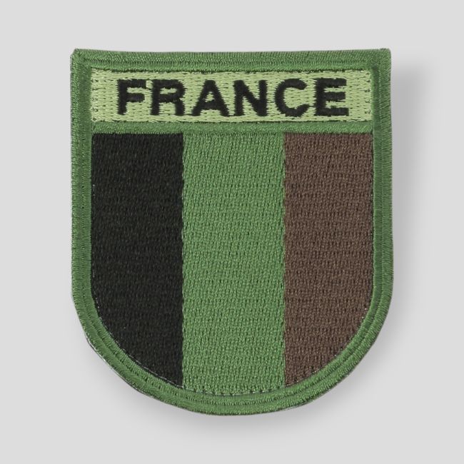 Gestickter Armaufnäher mit Klettverschluss Frankreich - Niedrige Sichtbarkeit Grün