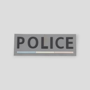 Flexibles 3D-Identifikationsband Polizei 10x3,5cm - Grau
