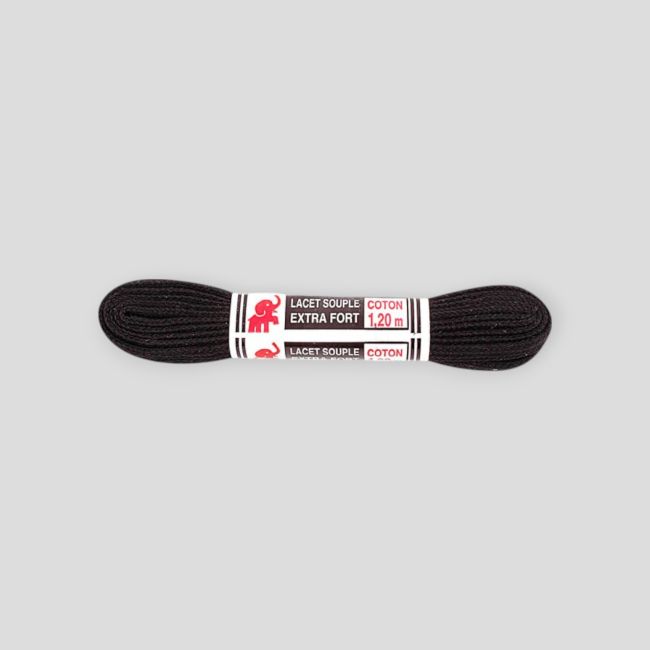 Flache Baumwollschnürsenkel schwarz 120cm - Ares