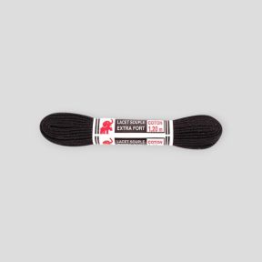Flache Baumwollschnürsenkel schwarz 120cm - Ares