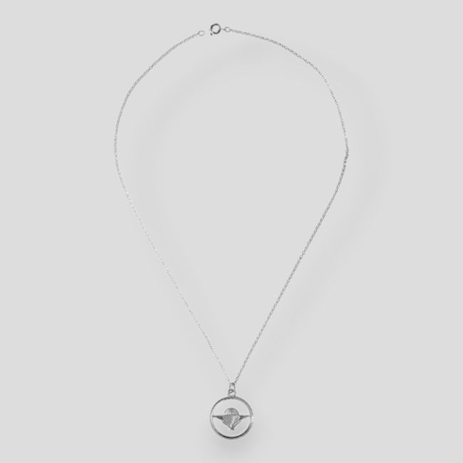 Medaglia ciondolo con distintivo Brevetto Paracadutista Argento - Ares