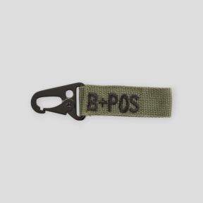 Olive Green B+ Blood Type Carabiner Keychain - Ares