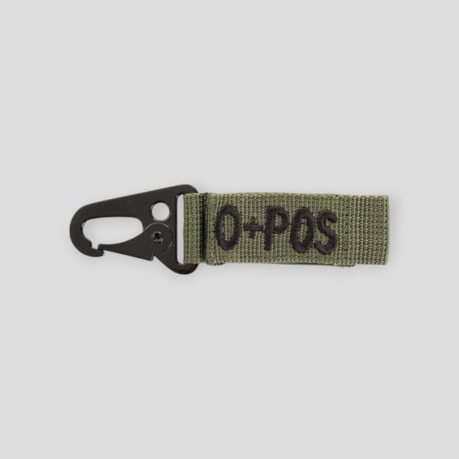 Karabiner-Schlüsselanhänger Blutgruppe O+ olivgrün - Ares