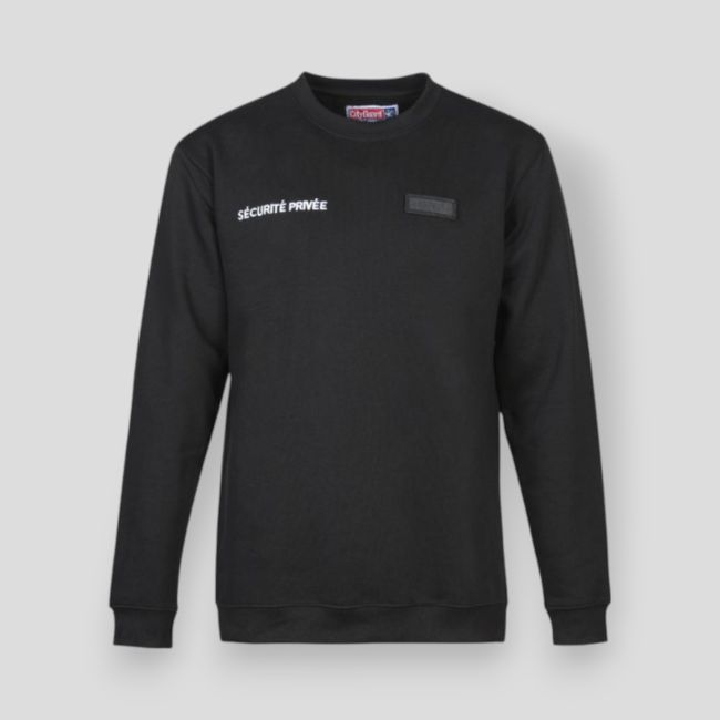 Bluza z okienkiem na numer do wyhaftowania Ochrona Prywatna - Czarna - CityGuard