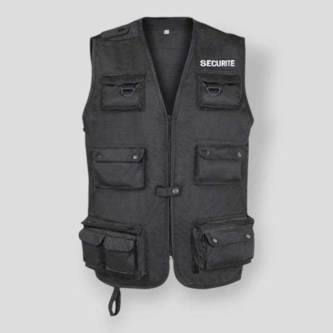 Gilet Reporter Sécurité - Noir - CityGuard