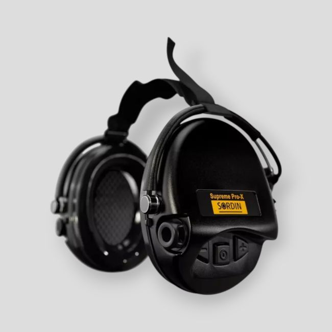 Gehörschutz mit Nackenbügel aus schwarzem Stoff Supreme Pro-X (SNR: 24db) - Schwarz - MSA Sordin