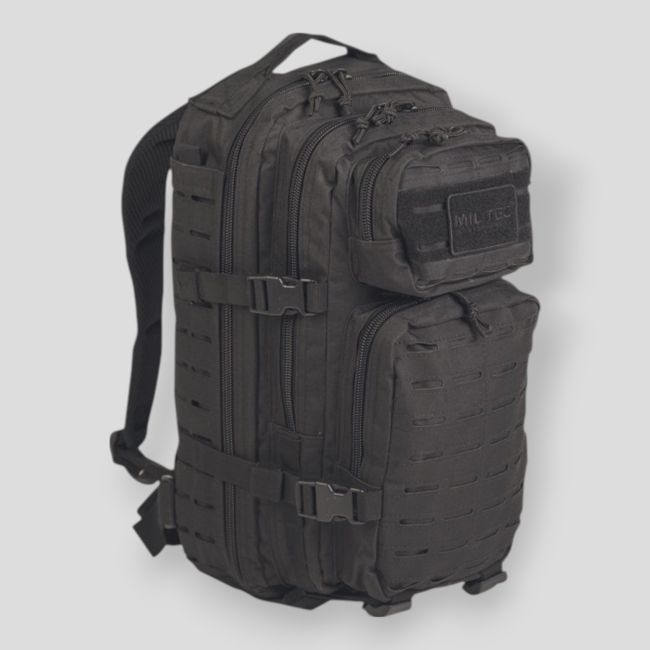 Mochila US ASS. PACK Laser Cut 20L Preta - Miltec