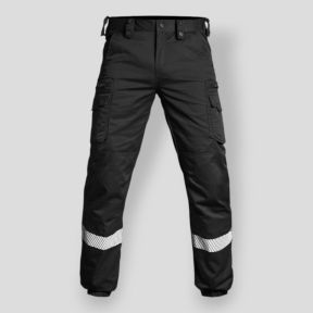 Pants with HV band and elasticated bottom V2 Sécu-One - Black - A10 Equipment