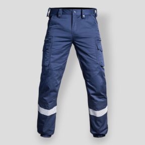 Pants with HV band and elasticated bottom V2 Sécu-One - Navy Blue - A10 Equipment