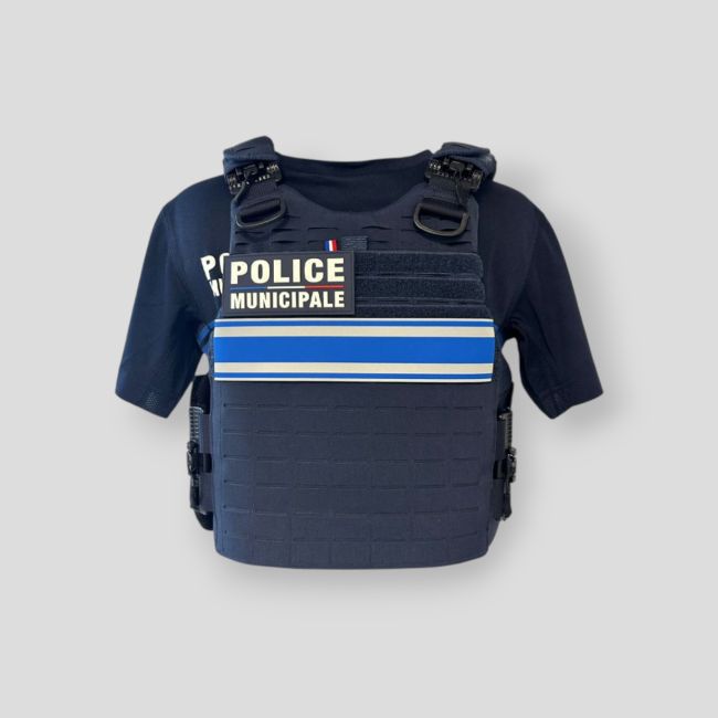 Funda para chaleco antibalas Quick Release Premium Police Municipale Unisex - Azul Marino - Le Protecteur