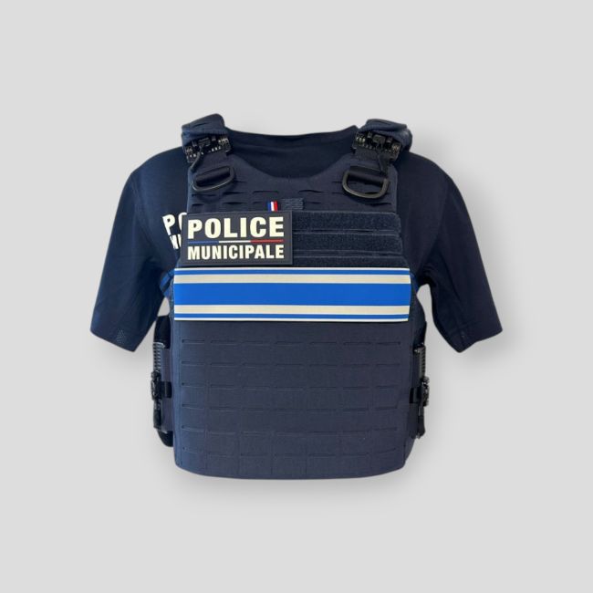 Chaleco antibalas Quick Release Premium NIJ 0101.06/NIJ 0115.00 L2E2 Police Municipale - Azul Marino - Le Protecteur