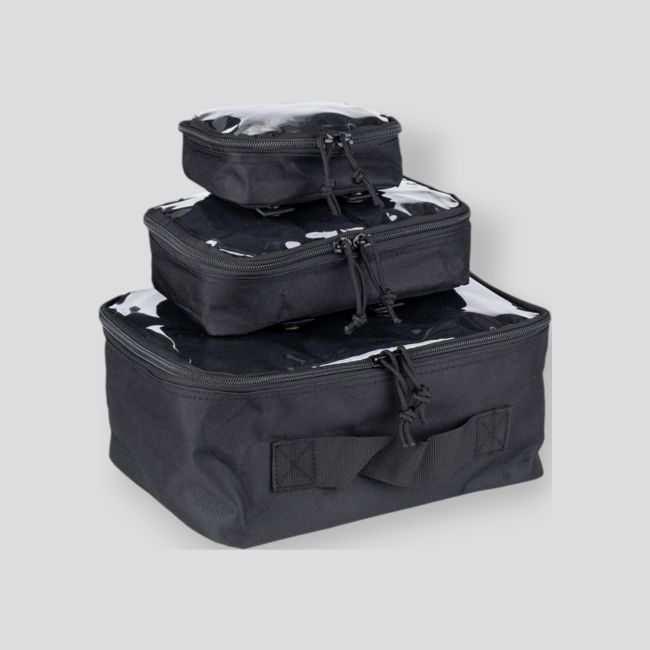 Lot de 3 pochettes transparentes Molle - Noir - 101 Inc