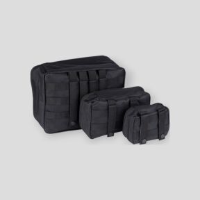 Zestaw 3 przezroczystych kieszeni Molle - Czarny - 101 Inc