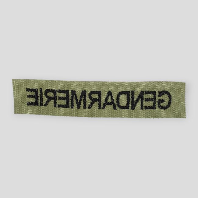 Banda patronímica bordada Gendarmería sobre velcro - Gris - DMB Products