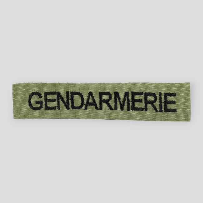 Banda Patronímica Bordada Gendarmerie em Velcro - Cinza - DMB Products