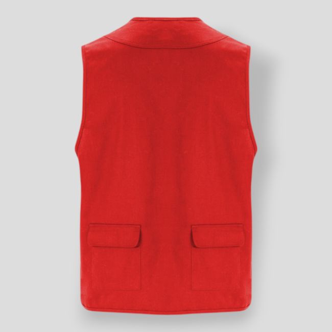 Gilet de travail multi-poches col en V Venera - Rouge - Roly