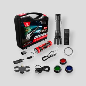 Kit XT12GT Pro (torcia + accensione remota + supporto arma + filtri + batteria + custodia + cinturino + cavo USB-C) - Nero - Kla