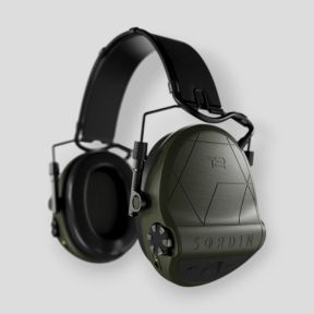 Gehörschutz mit schwarzem Leder-Kopfbügel Supreme T2 (SNR: 29db) - Olivgrün - MSA Sordin
