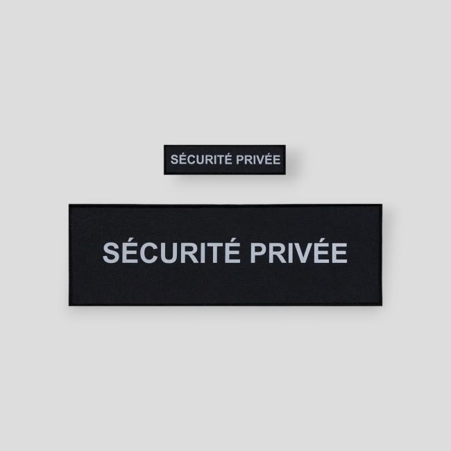 Flaps SECURITE PRIVEE Noir HV (poitrine et dos) 3x12cm+10x30cm - GK